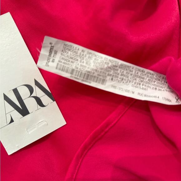 Zara Cropped Satin Tank Top Size Medium Pink - Picture 6 of 9